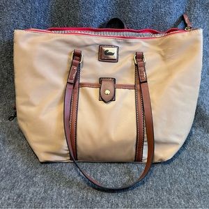 Dooney & Bourke Nylon Bag in Taupe W/Vacchetta Leather Trim See Description*